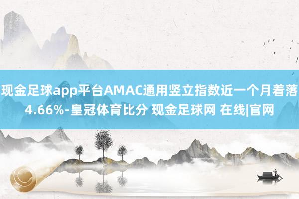 现金足球app平台AMAC通用竖立指数近一个月着落4.66%-皇冠体育比分 现金足球网 在线|官网